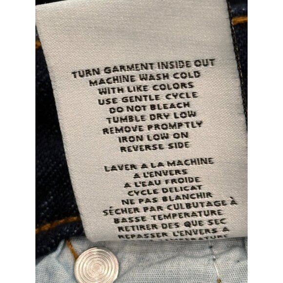 Oat Straight Leg Denim Jeans Dark Blue Raw-Hem High-Waist Womens Size 12 / 31 - Picture 8 of 8